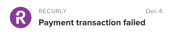 Payment transaction failed