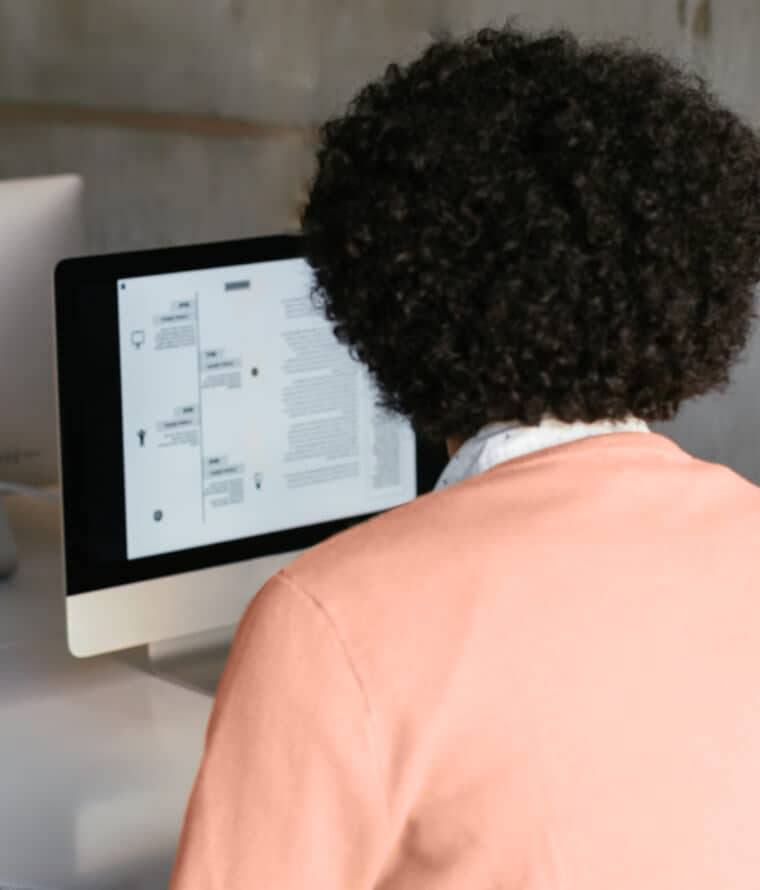 Woman facing screen